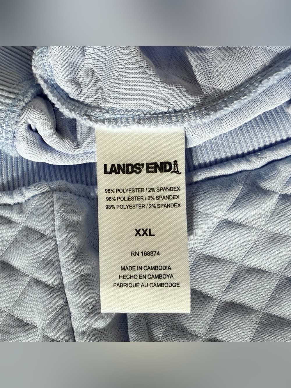 Lands End Quilted Lounge Pants Pull-On Jogger Sweatpants Light Blue Size XXL - Picture 12 of 14